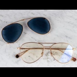 Ahlem Pantheon glasses with foldable Sun clip. RARE